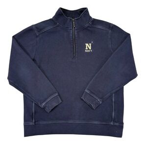 Tommy Bahama Navy Midshipmen Pullover Sweater Mens Size Medium Navy Blue 1/4 Zip
